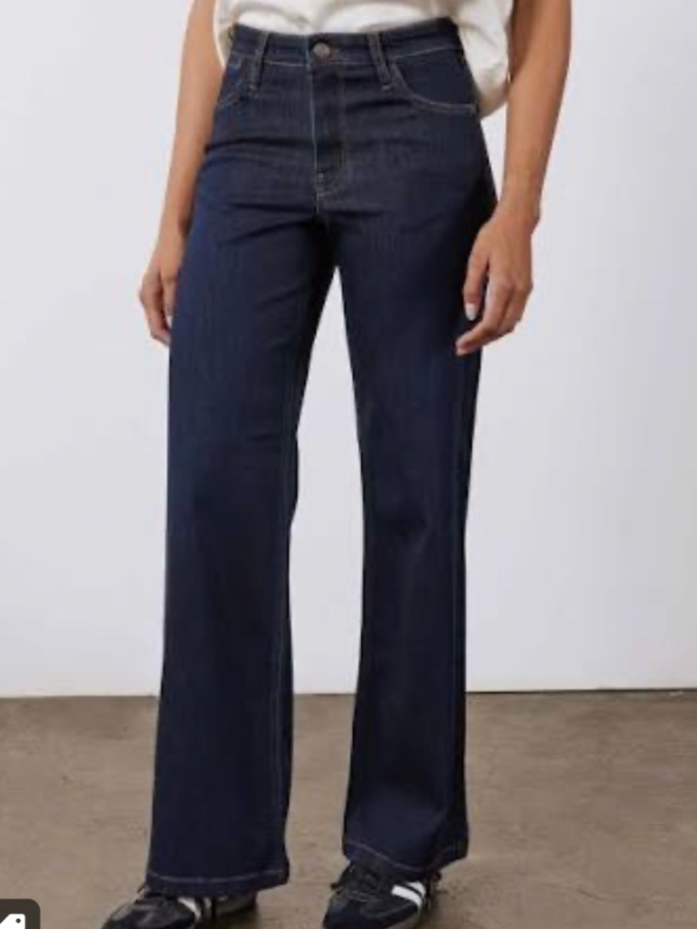 Ruti The Palazzo Jeans Wide Leg Mid Rise Dark Ocean Size 14